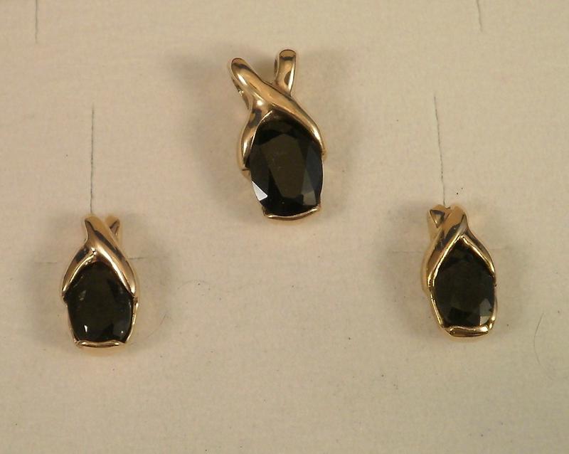 Sapphire Earrings and Pendant